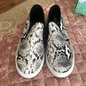 Snakeskin slip on sneakers size 8